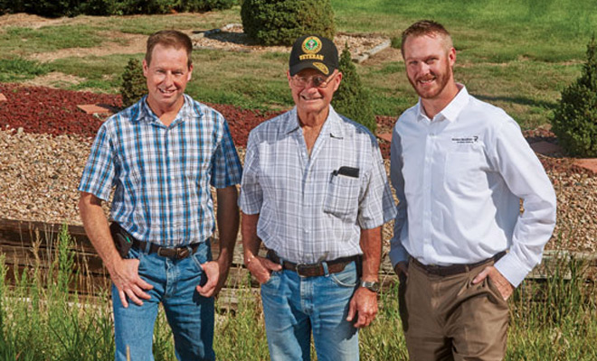 Maynard Gall, Naponee, Nebraska with Kirk Peterson, Modern Woodmen representative