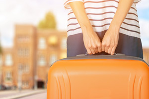 woman with a suitcase